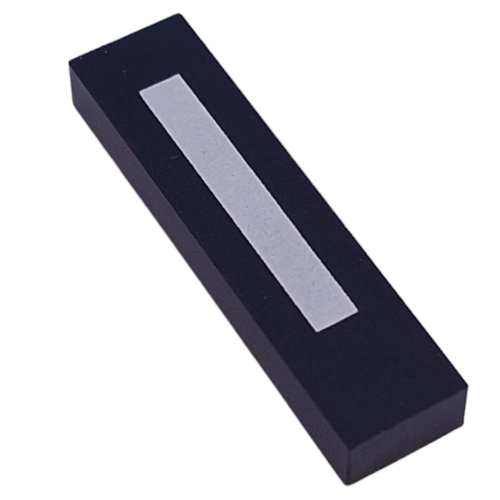 Modulex Tile 2 × 8 without Internal Support with White 'I' Print Modulex Schwarz