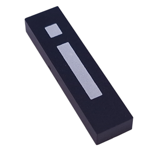 Modulex Tile 2 × 8 without Internal Support with White 'i' Print Modulex Black