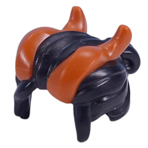 Hair with Dark Orange Horns pattern Schwarz