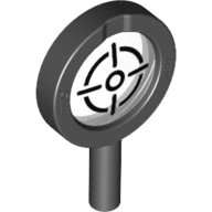 Equipment Magnifying Glass with Thick Frame and Solid Handle with Trans-Clear Lens with Target Aim print Black