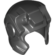 Helmet Space with Open Face Rounded, Top Hinge Black