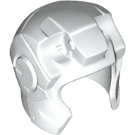 Helmet Space with Open Face Rounded, Top Hinge Weiß