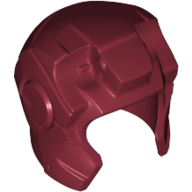 Helmet Space with Open Face Rounded, Top Hinge Dark Red