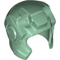 Helmet Space with Open Face Rounded, Top Hinge Sand Green