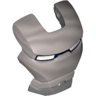 Headwear Accessory Visor Top Hinge with Silver Face Shield and White Eyes Print (War Machine) Dark Bluish Gray