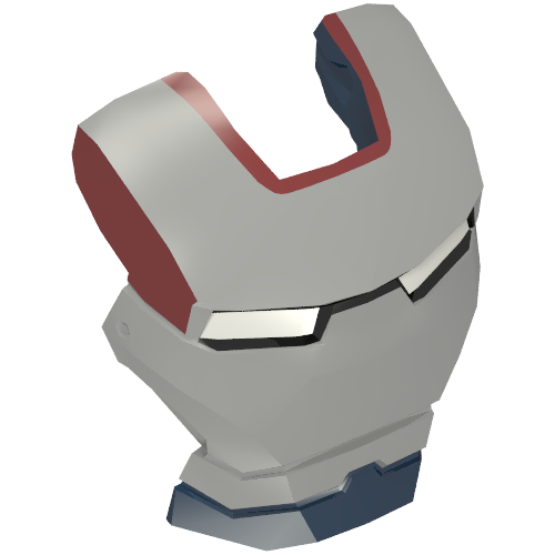Headwear Accessory Visor Top Hinge with Silver Face Shield, White Eyes and Dark Red Trim Print (Iron Patriot) Dark Blue
