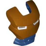 Headwear Accessory Visor Top Hinge with Gold Face Shield and White Eyes, without Outline Print (Iron Legion) Dark Blue