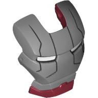 Headwear Accessory Visor Top Hinge with Light Bluish Grey Face Shield and White Eyes Print (Iron Man) Dunkelrot