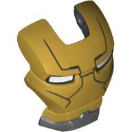 Headwear Accessory Visor Top Hinge with Yellow Face Shield and White Eyes Print (Iron Man) Black
