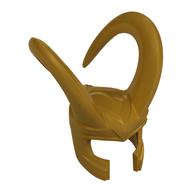 Minifig Helmet with Large Curved Flexible Horns Perlgold