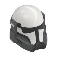 Helmet, Imperial Commando with Dark Bluish Gray Lower Section Pattern, Black Visor print Weiß