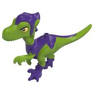Animal, Dinosaur, Green Goblin-Raptor with Dark Purple Legs, Hat, Yellow Eyes print Limette