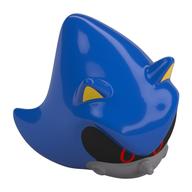 Minifig Head Special, Metal Sonic with Black/Red Eyes, Silver Nose print Blau