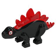 Animal, Dinosaur, Stegosaurus Small with Red Spikes, Eyes print Red