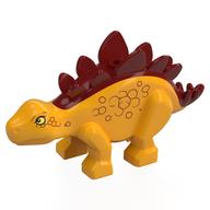 Animal, Dinosaur, Stegosaurus Small Bright Light Orange with Dark Red Spots print Dark Red