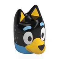 Minifig Head Special, Bluey with Yellow Nose, White Fur, Dark Blue Top (Bandit) Medium Blue