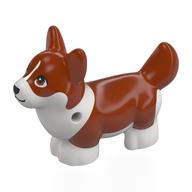 Animal, Dog, Corgi with Partially Dark Orange Fur print Weiß