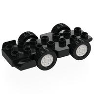 Duplo Car Base 2 × 8 with Front Spoilers, White Hubs Black