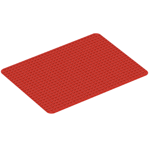 Baseplate 24 × 32 with Rounded Corners Red