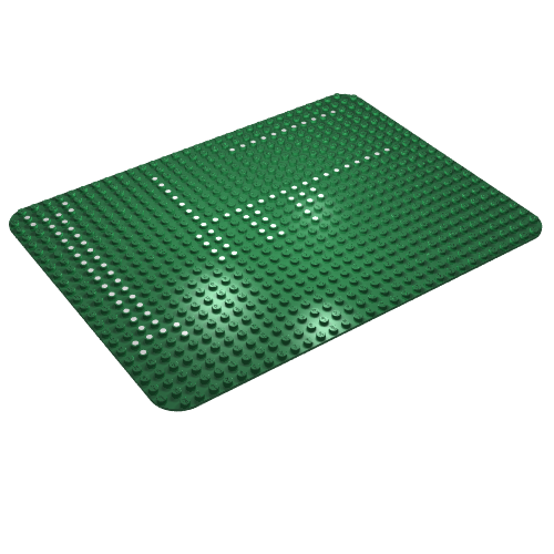Baseplate 24 × 32 with Rounded Corners and Dots Print [1601] Grün