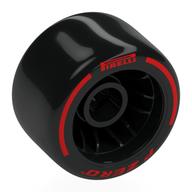 Wheel Rim 24 × 14.9 Wide with Black Slick Tyre with Red 'PIRELLI' print