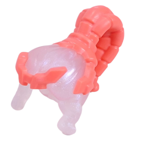 Hair and Tiara, Coral Large Ponytail and Tiara Pattern Opal Trans-Clear