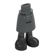 Minidoll Hips and Mid-Length Skirt with Ankles with Black Boots, Silver Laces print Dunkelblaugrau