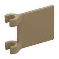 Flag 2 × 2 Square, Flat Clip Edge [Thick Clips] Dark Tan