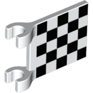Flag 2 × 2 Square with Chequered Print [Thick Clips] White