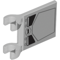 Flag 2 × 2 [Thick Clips] with AT-ST Print [4486 / 9679] Light Bluish Gray