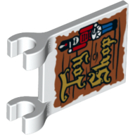 Flag 2 × 2 Square [Thick Clips] with Gold 'Toy Shop' and Nutcracker Drummer on Wood Background Print White