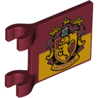 Flag 2 × 2 Square [Thick Clips] with Gryffindor House Crest Print Dark Red