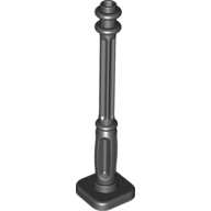 Lamp Post 2 × 2 × 7 with 4 Base Flutes Schwarz