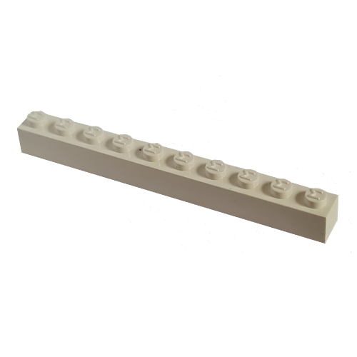 Modulex Stein 1 × 10 mit M auf Noppe in Modulex White