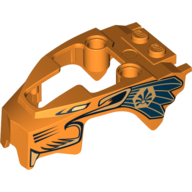 Fairing, Fly Wheel, Lion Shape with Gold and Blue Feathers Print Orange
