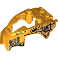 Fairing, Fly Wheel, Lion Shape with Fangs and Hoses Print Bright Light Orange