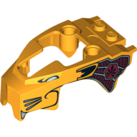 Fairing, Fly Wheel, Lion Shape with Gold and Dark Red Print Leuchtendes Hellorange