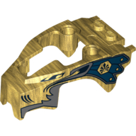 Fairing, Fly Wheel, Lion Shape with Gray Mane and Dark Blue Feathers Print Pearl Gold