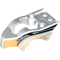 Fairing, Fly Wheel, Open Top Bird Shape with Eagle and Gold Ornament Print Weiß