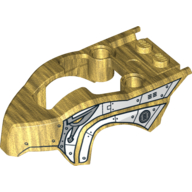 Fairing, Fly Wheel, Open Top Bird Raptor Shape with White Scaled Armor Print Perlgold