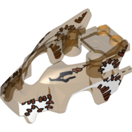 Fairing, Fly Wheel, Wolf Shape with White Patches and Brown Stitch Markings Print Trans-Orange