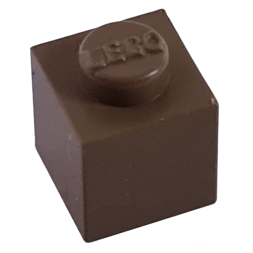 Modulex Brick 1 × 1 with LEGO on Stud Modulex Brown