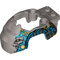 Fairing, Fly Wheel, Gorilla Shape with Dark Azure and Silver Markings and Leaves Print Mattsilber