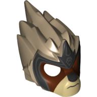 Mask Lion with Face and Lion Crest Print (Lavertus) Dark Tan