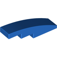 Brick Curved 4 × 1 No Studs [Stud Holder with Symmetric Ridges] Blau
