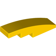 Brick Curved 4 × 1 No Studs [Stud Holder with Symmetric Ridges] Gelb