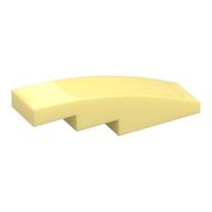 Brick Curved 4 × 1 No Studs [Stud Holder with Symmetric Ridges] Bright Light Yellow