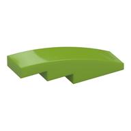 Brick Curved 4 × 1 No Studs [Stud Holder with Symmetric Ridges] Limette