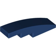 Brick Curved 4 × 1 No Studs [Stud Holder with Symmetric Ridges] Dark Blue