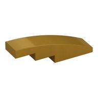 Brick Curved 4 × 1 No Studs [Stud Holder with Symmetric Ridges] Perlgold